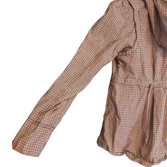 Womens Roxy White Pink Checked Preppy Hooded Full Zip Light Jacket Size Large - Picture 14 of 16